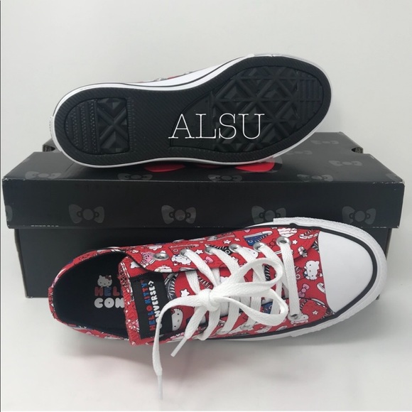 Converse&Hello Kitty Ctas OX 14F Fiery Red Kid’s - Picture 4 of 8